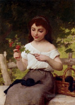  Blume Kunst - Ein Zweig der Blumen Akademischer Realismus Mädchen Emile Munier